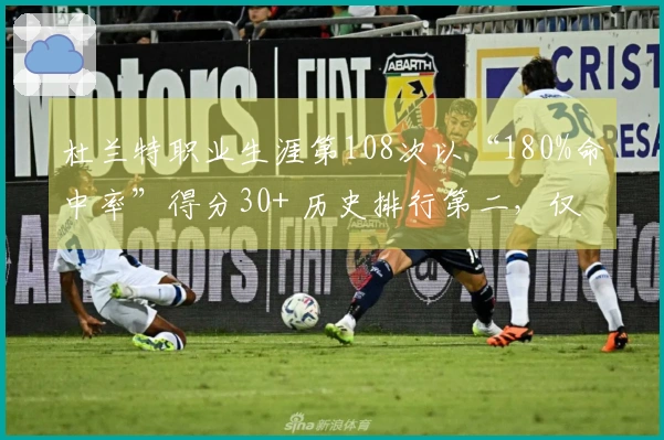 杜兰特职业生涯第108次以“180%命中率”得分30+ 历史排行第二，仅次于库里